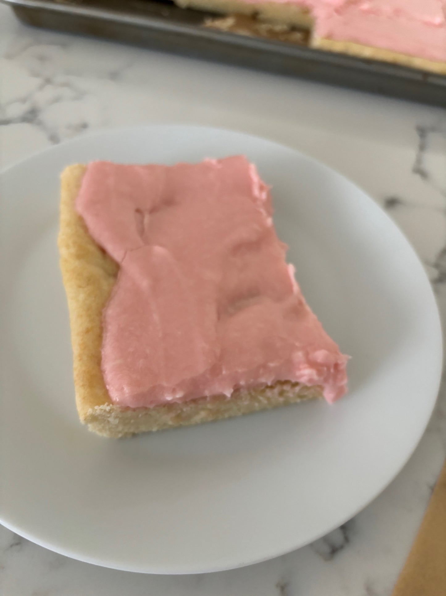 Pink Iced Sugar Cookie Bars (8x8 Pan)