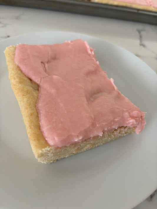 Pink Iced Sugar Cookie Bars (8x8 Pan)